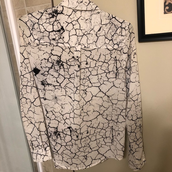 Marble Print Button Up Blouse - Picture 8 of 12